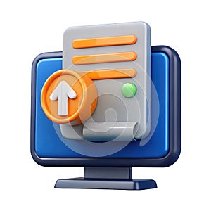 Computer upload icon isolated on transparent background