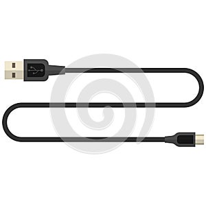Computer usb or hdmi cable vector isolated on white