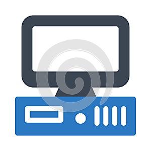 Computer  vector glyph color icon