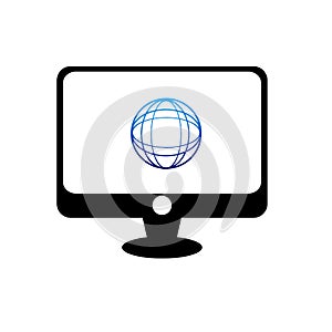 Computer screen icon  vector image and desktop image