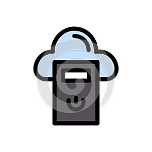 Computer vector line colour icon