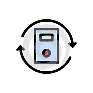 Computer vector line colour icon