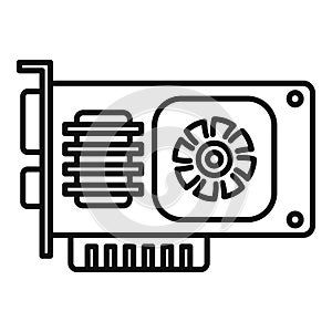 Computer video card icon outline vector. Gpu fan