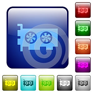 Computer video card color square buttons
