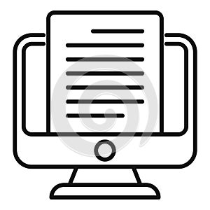 Computer video scenario icon outline vector. Activity movie