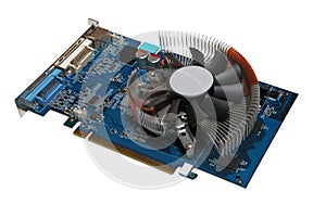 Computer videocard isolated on a white background.