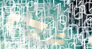 Computer virus attack, cyber security green background