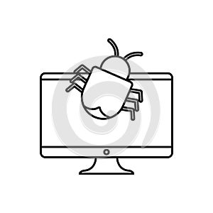 Computer virus bug white background