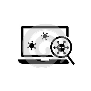 Computer virus laptop vector icon illustration