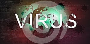 Computer virus mixed media background