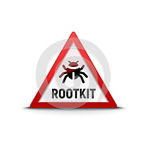 Computer virus rootkit sign warning trojan. Security internet virus alert infection photo