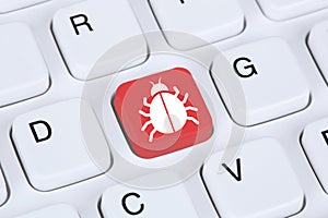 Computer virus or Trojan network security on the internet