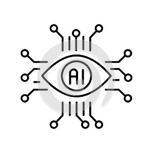 computer vision black line icon.