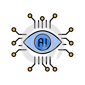 computer vision black line icon