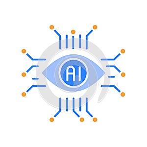 computer vision black line icon.