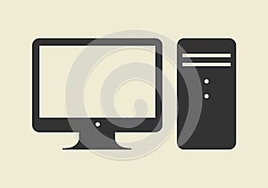 Computer web icon, flat design