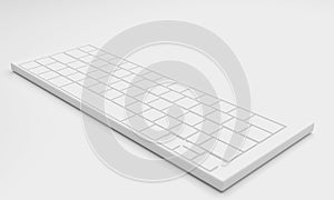 Computer white keyboard input device 3d illustration 3d render on white background