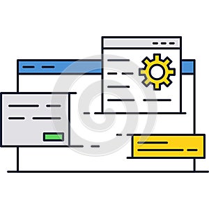 Computer window interface vector web browser icon