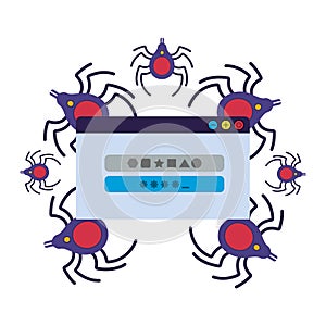 Computer window with spider isolated icon