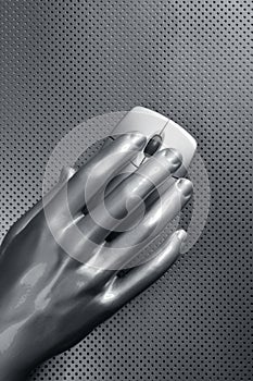 Computer wireless mouse silver hand future