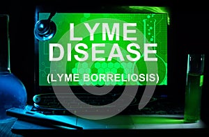 Computer with words Lyme disease