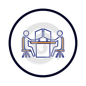 computer, work table, stuff, office stuff group working icon