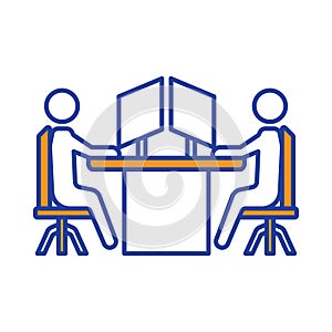 computer, work table, stuff, office stuff group working icon