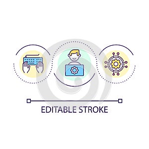 Computer worker loop concept icon