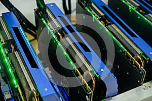 Computer working for bitcoin mining