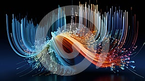 Computergenerated image of colorful wave on black background