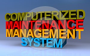 computerized maintenance management system on blue