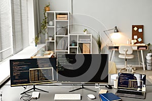 Computers with Code Lines in Office