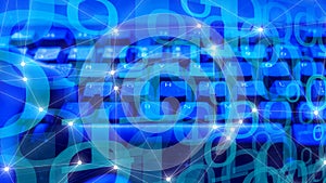 Computers software coding background, digital data, computer espionage concept