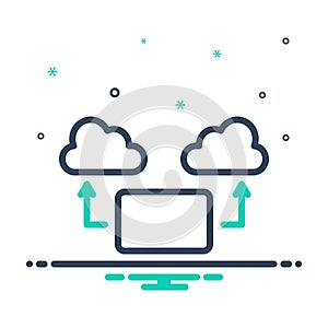 Mix icon for Computing Cloud, data and communication