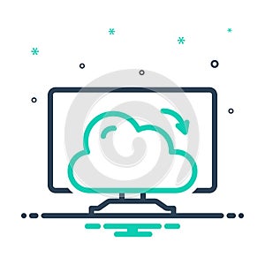 Mix icon for Computing Cloud, communication and cloud