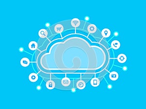 Computing cloud and internet icons