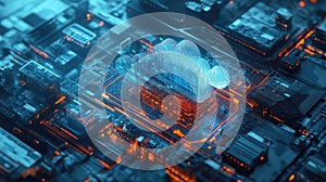 computing 3d rendered style of a layered cloud computing hub