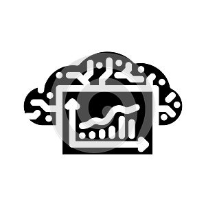 computing graph cloud glyph icon vector illustration
