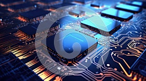 Computing processor, CPU, microchip, and electronic circuit board,Computer Digital Background