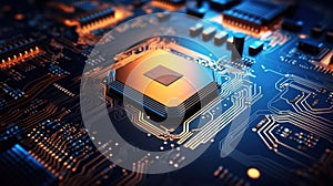 Computing processor, CPU, microchip, and electronic circuit board,Computer Digital Background