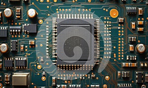 Computing processor, CPU, microchip, and electronic circuit board,Computer Digital Background