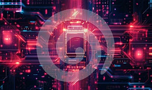 Computing processor, CPU, microchip, and electronic circuit board,Computer Digital Background