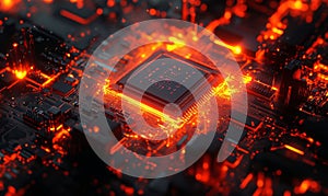 Computing processor, CPU, microchip, and electronic circuit board,Computer Digital Background