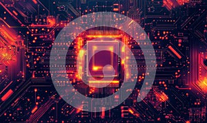 Computing processor, CPU, microchip, and electronic circuit board,Computer Digital Background