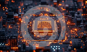 Computing processor, CPU, microchip, and electronic circuit board,Computer Digital Background