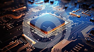 Computing processor, CPU, microchip, and electronic circuit board,Computer Digital Background