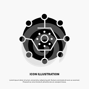 Computing, Computing Share, Connectivity, Network, Share Solid Black Glyph Icon