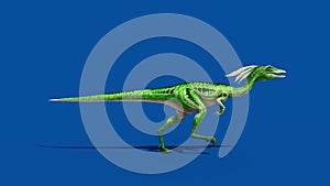 Compy Jurassic Dinosaur Runcycle Blue Screen Loop 3D Rendering Animation