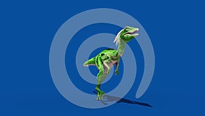 Compy Jurassic Dinosaur Runcycle Blue Screen Loop Front 3D Rendering Animation