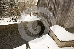 Comstock Covered Bridge over the Salmon River in Colchester, Connecticut